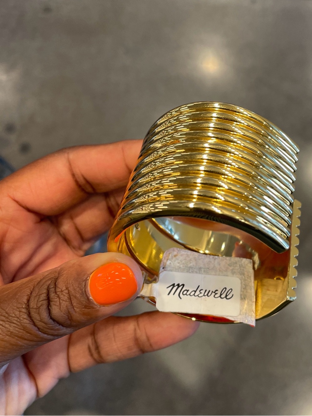 2 Madewell Gold Ribbed Wide Cuff Bracelet